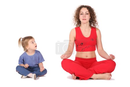 Yoga woman with baby
