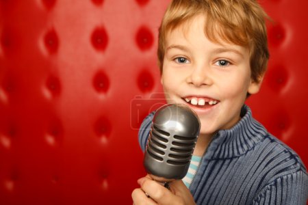 Boy with microphone