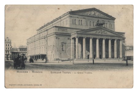 Old post card with the Moscow Bolshoy theatre