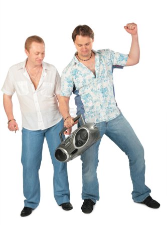 Two young men with boombox