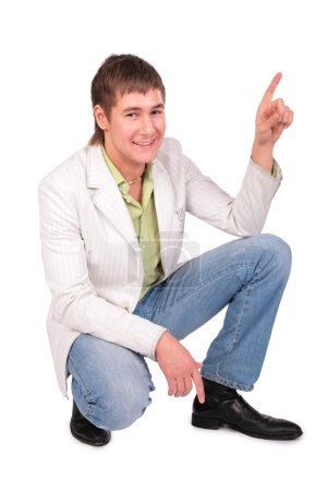 Young man gives gesture