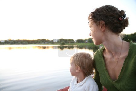 Mother and child at the lake