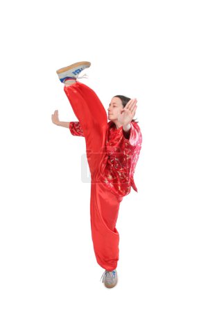 Kung fu girl high kick