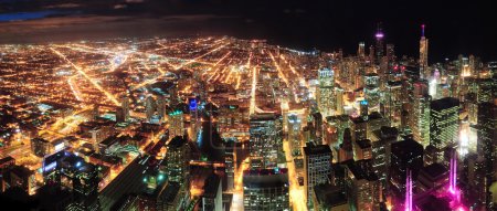 Chicago Night view panorama