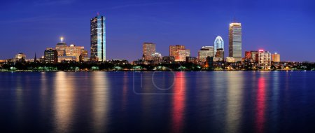 Boston night scene panorama
