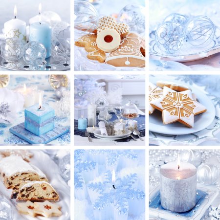 Christmas collage in white