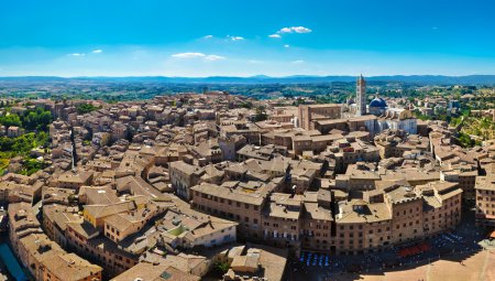 Siena panorama view from Torre Mangia tower