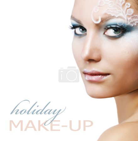 Holiday Make-up. Beautiful Woman's Face