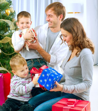 Christmas Family with Gifts