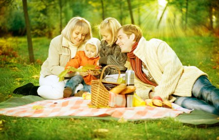 Happy Family in a Park. Picnic