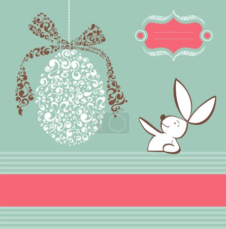 Tribal egg and Easter bunny background
