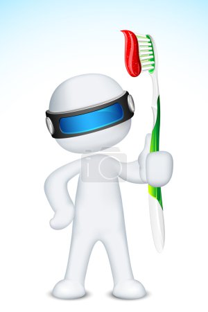 3d Man in Vector with Tooth Brush