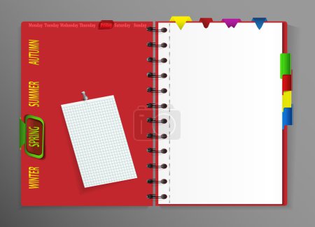Vector notebook with different bookmarks
