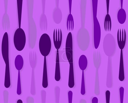 Cutlery set background, seamless