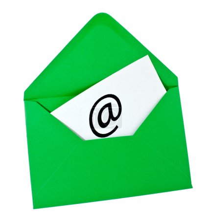 Green envelope with email symbol