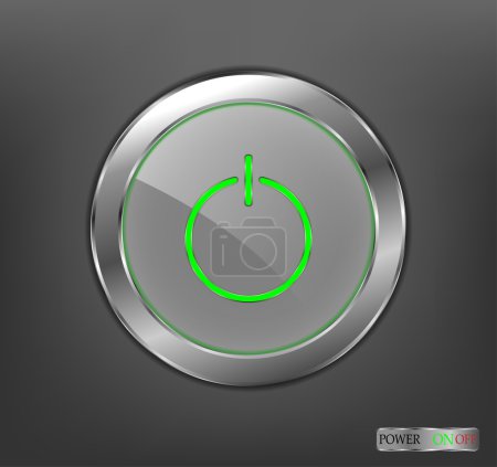 Modern light green power on button