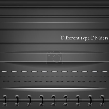 Set of different type dividers