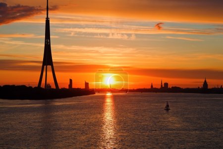 Sunset ower Riga city