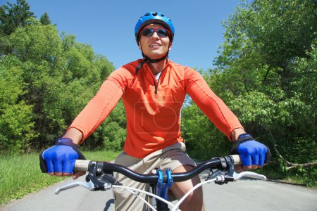 Male on bicycle