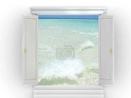 The nature behind a window 3d