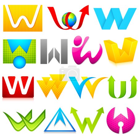 Different Icon with alphabet W