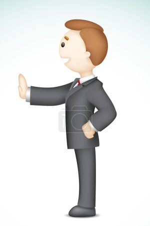 3d Business Man showing stop