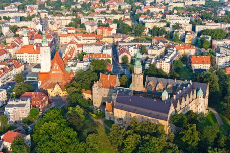 Aerial view of Opole city center , Poland