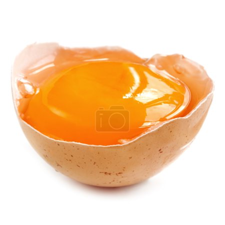 Egg Yolk in Shell over White