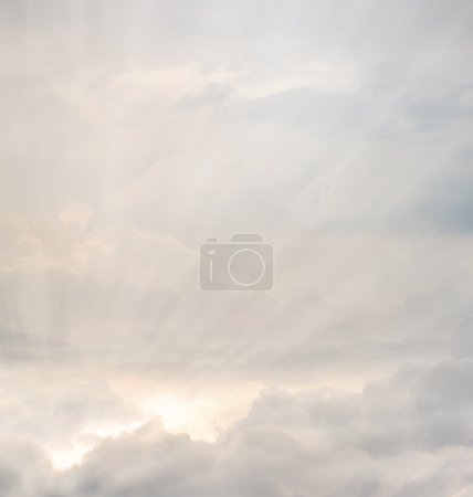 Cloudscape with sunbeams