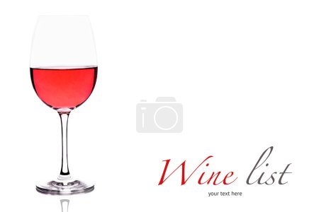 Wine glass with rose wine