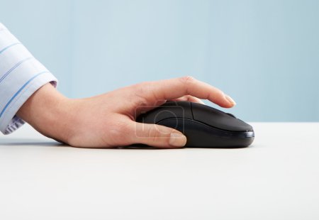 Hand on mouse