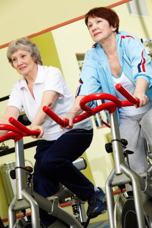 Pensioners in gym