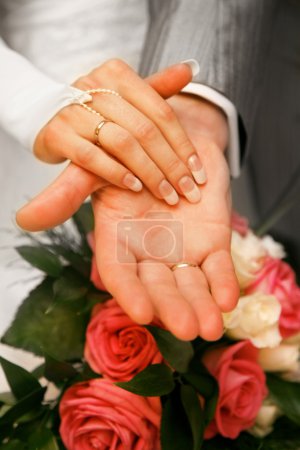 Hands of newly-married