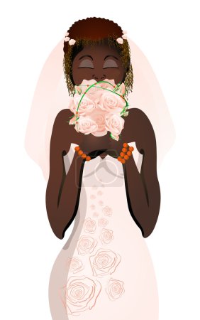 Vector illustration of beautiful bride