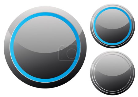 Black glance buttons for web design