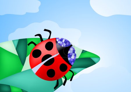 Ladybug creeping on the leaf