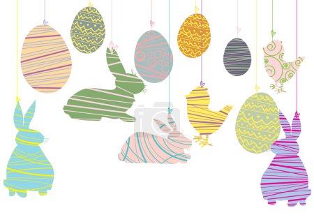 Easter objects hanging