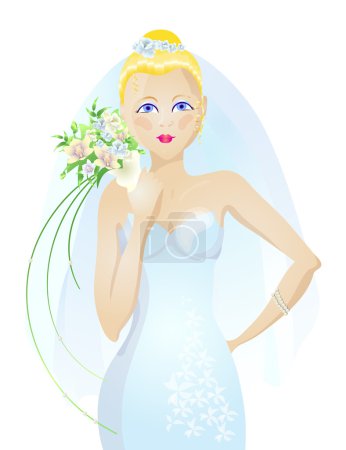 Lovely pretty bride in elegance gown