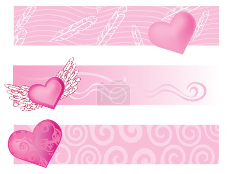 Pink set of banners background