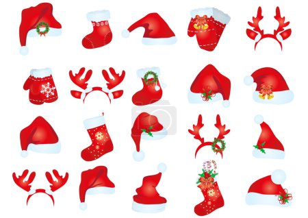 Collection of santa claus hats