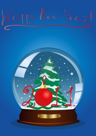 Snow globe with a Christmas tree