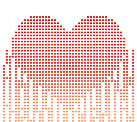 Vector illustration of digital style heart