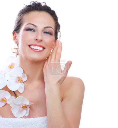 Beautiful Young Woman With Fresh Healthy Skin. Spa